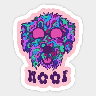 Hippy Hound Dog Woof Sticker